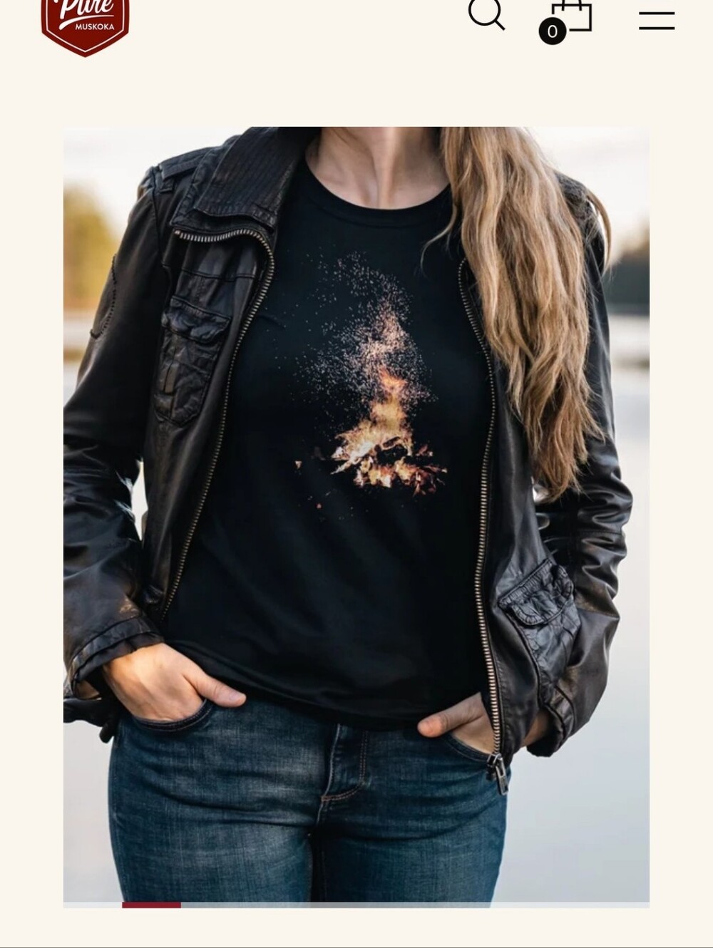 Black Pure Muskoka Bonfire Fitted T-Shirt